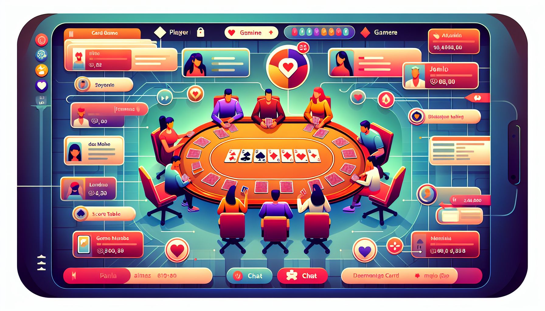 Illustration showing key features of 777SH Tongits online game